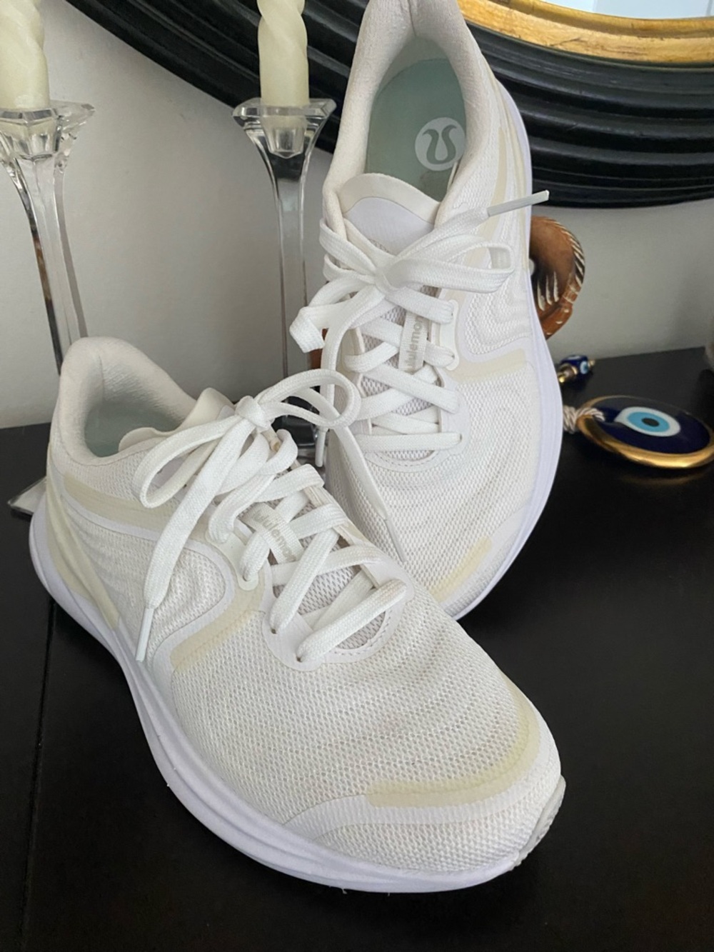 lululemon athletica White Women's Mesh Running Shoes with Cream Accents